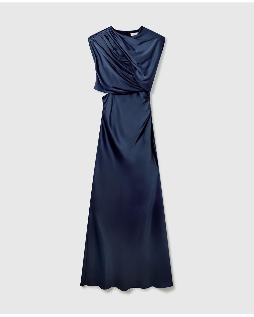Stella McCartney Blue Satin Wrapped Short-Sleeve Maxi Dress