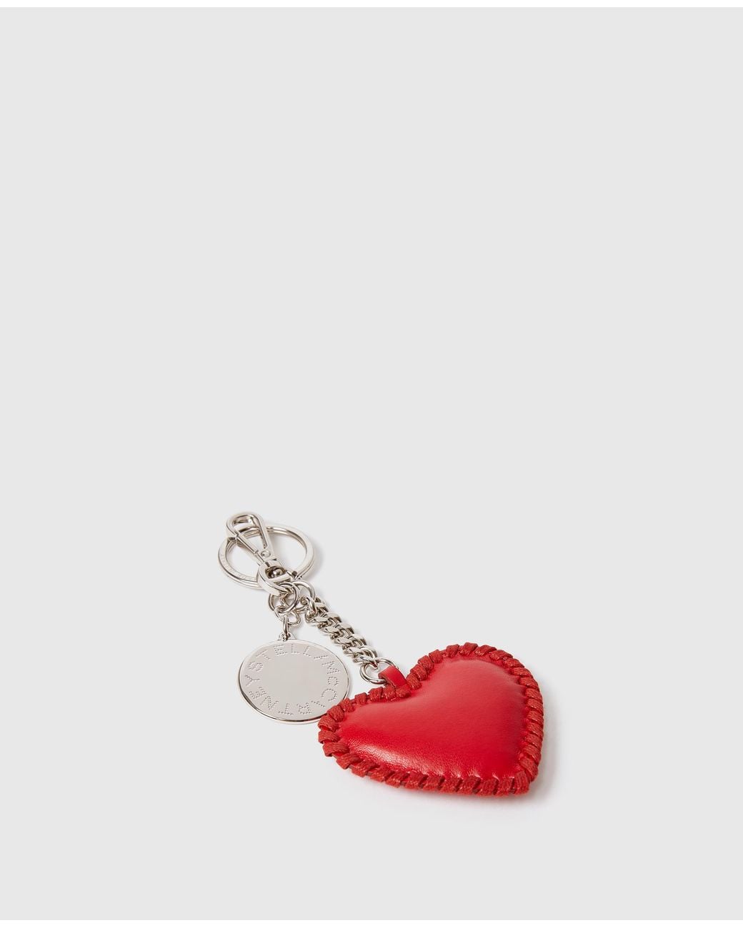Stella McCartney White Whipstitch Heart Charm