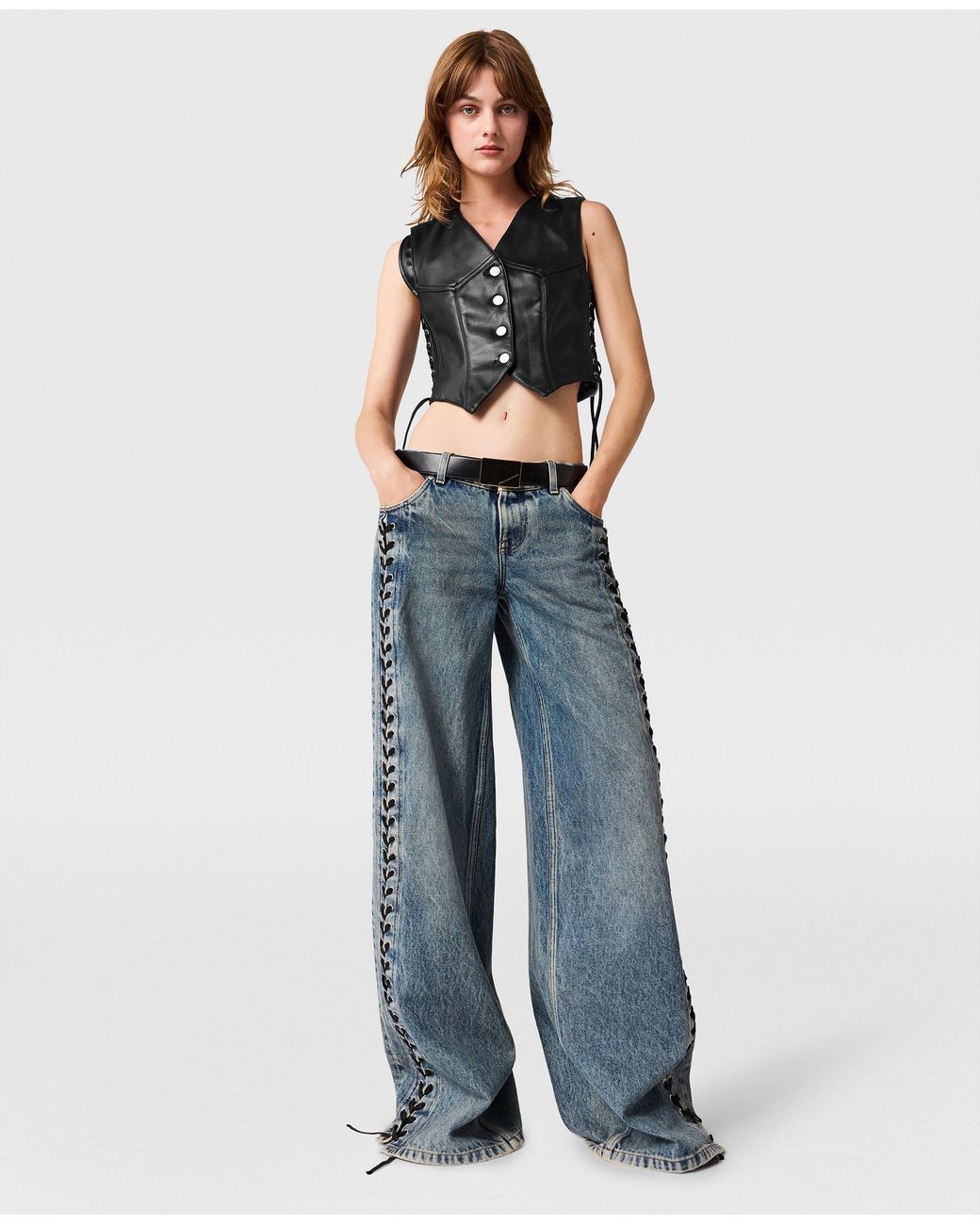 Stella McCartney Black Cropped Tailored Vegan Waistcoat