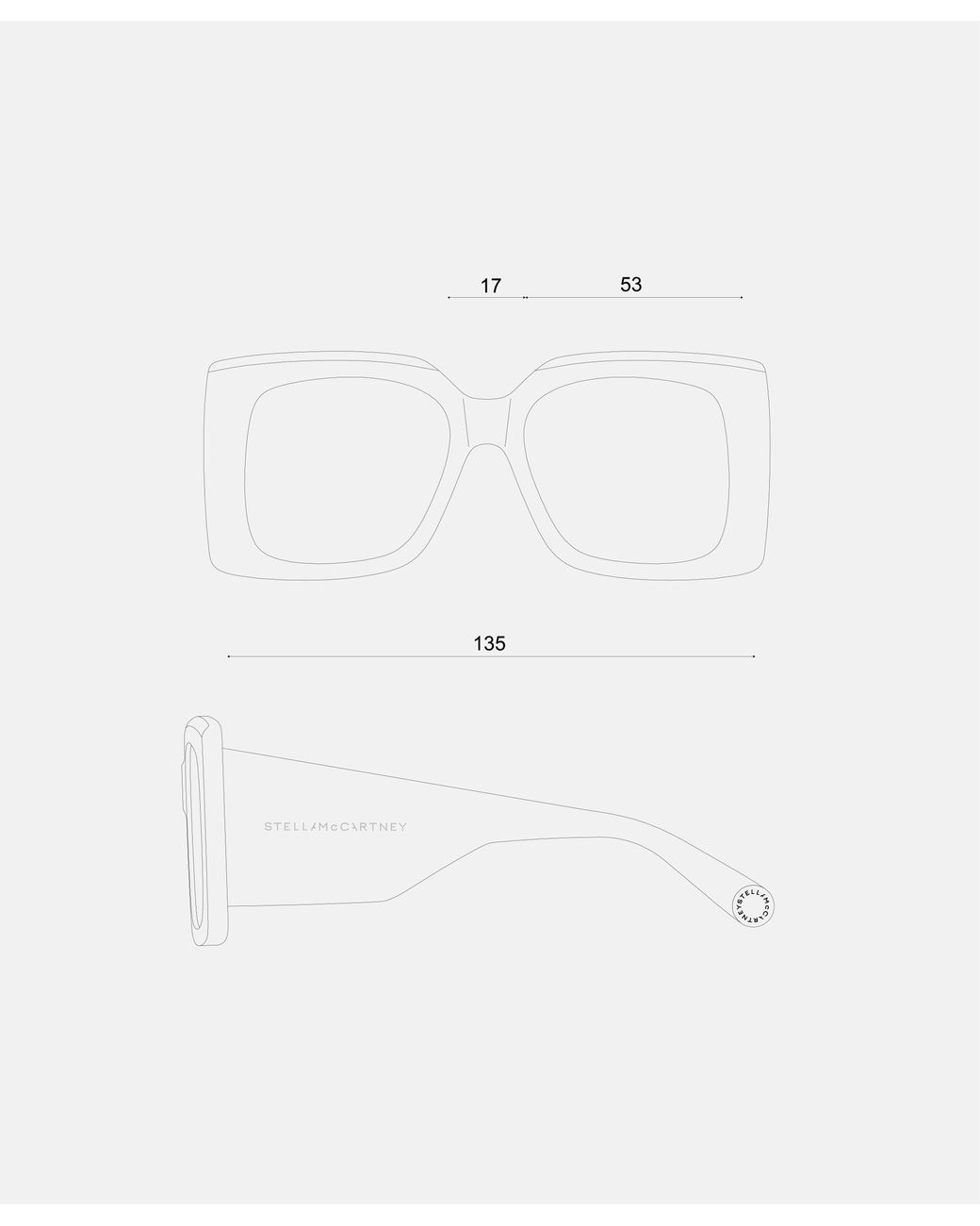 Stella McCartney Gray Oversized Square Gradient Sunglasses, One Size