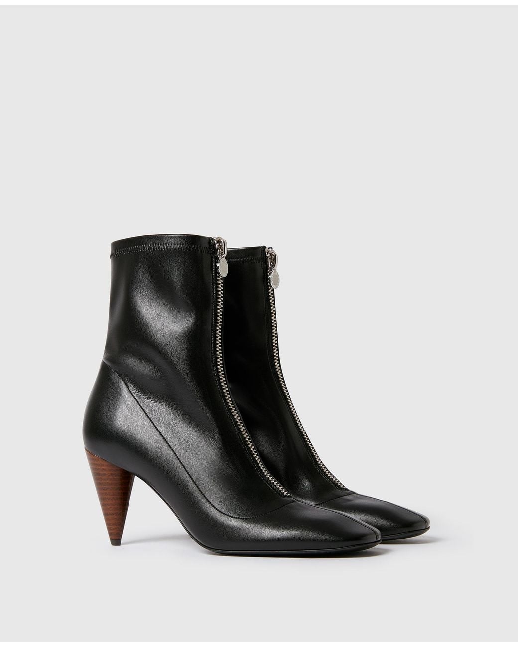 Stella McCartney Black Zipper Ankle Boots
