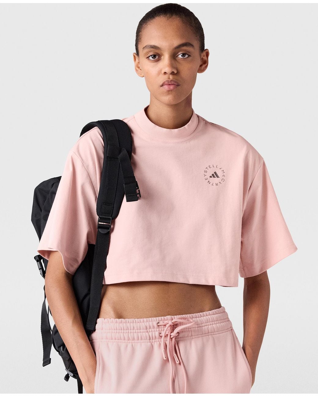 Stella McCartney Pink Planet Sport Cropped T-Shirt
