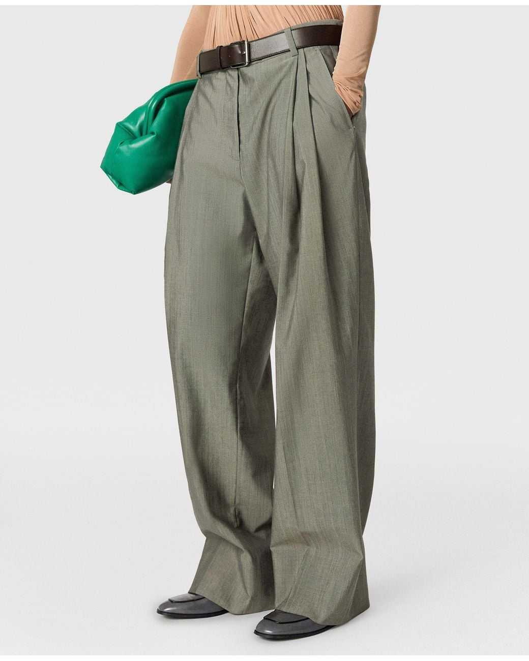 Stella McCartney Green Tropical Lightweight Straight Trousers