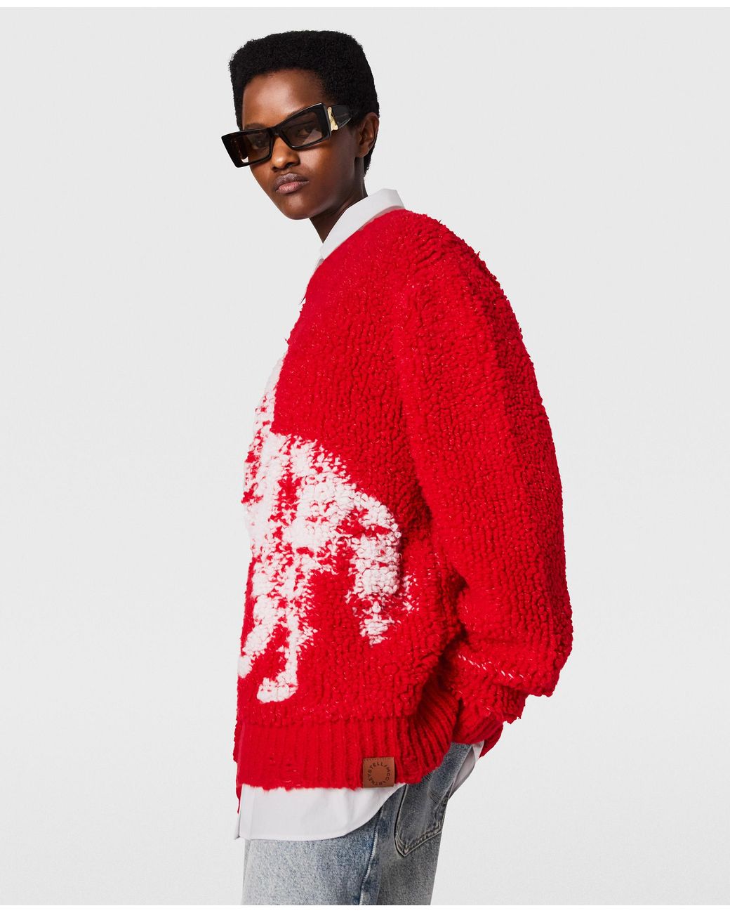 Stella McCartney Red Airbrushed Horse Graphic Crewneck Jumper