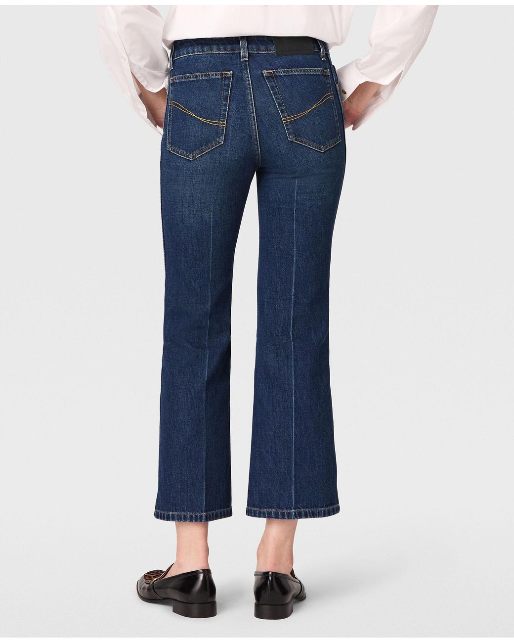 Stella McCartney Blue Cropped Kick Jeans