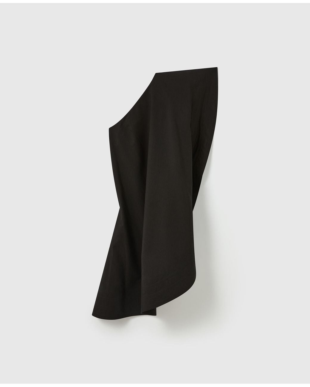 Stella McCartney Black Washed Cotton Asymmetric Mini Dress