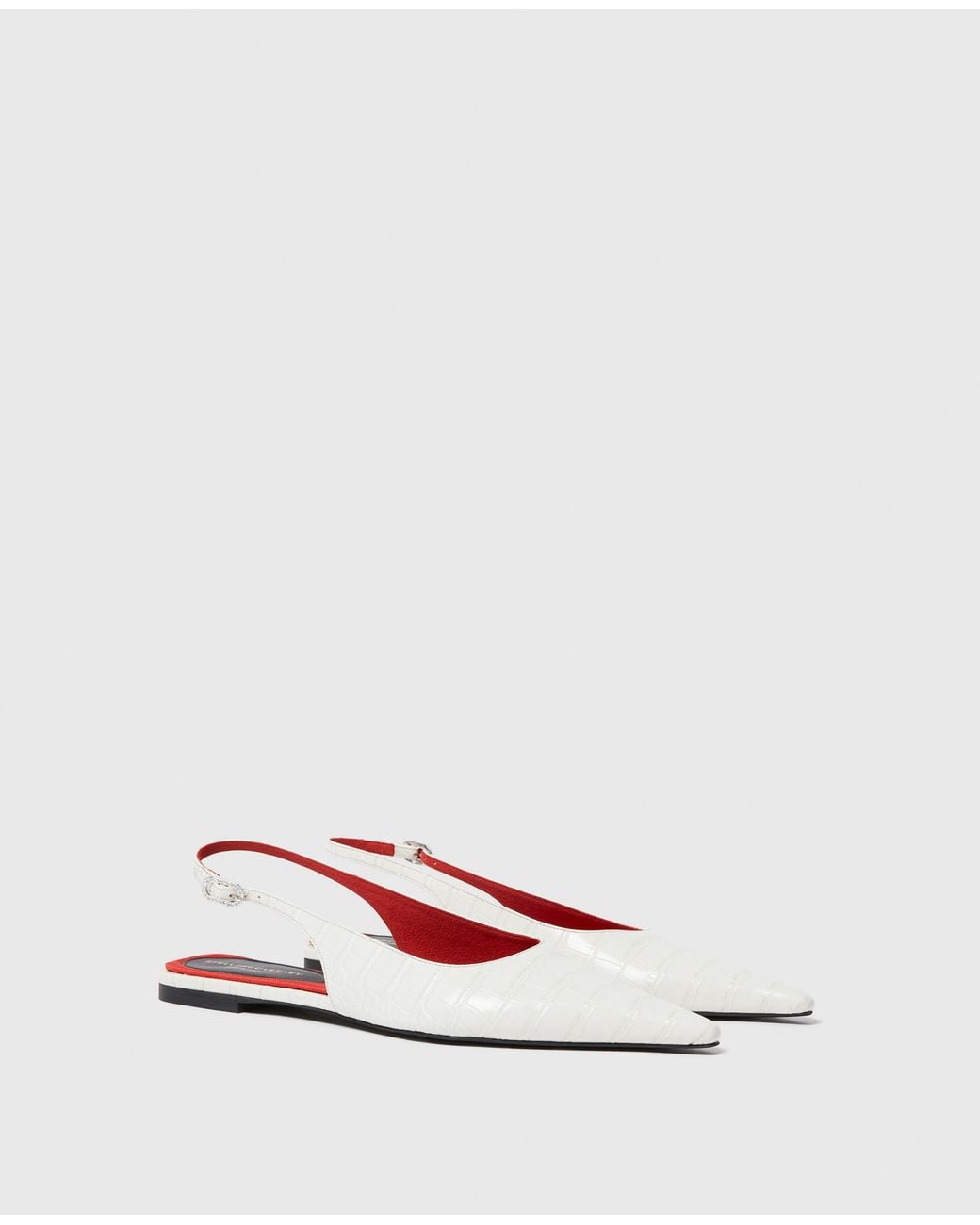 Stella McCartney White Elsa Slingback Flats
