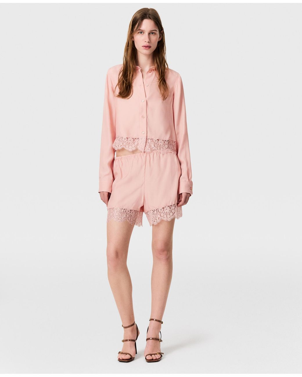 Stella McCartney Pink Lace-trimmed Shirt