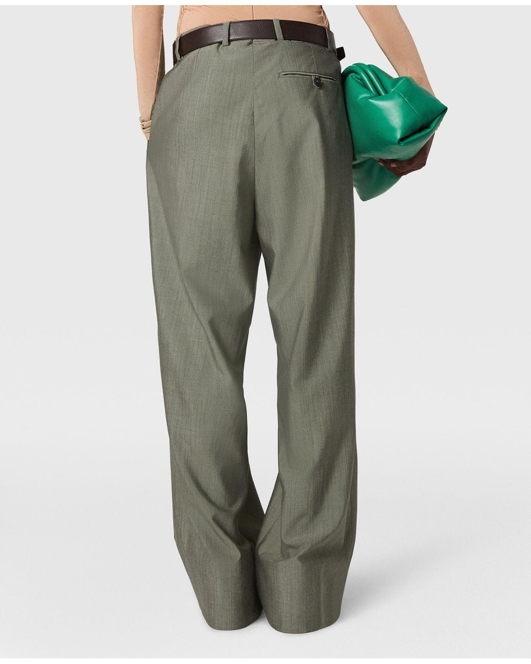 Stella McCartney Green Tropical Lightweight Straight Trousers