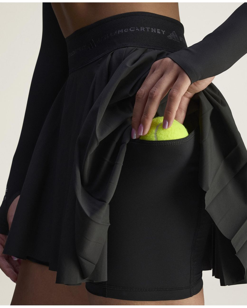 Stella McCartney Black Truepurpose Training Pleated Skort