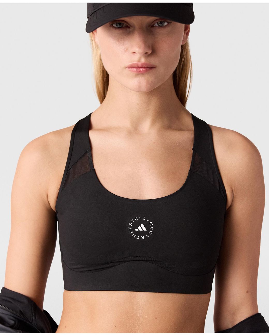 Stella McCartney Black Logo Cropped Training Top