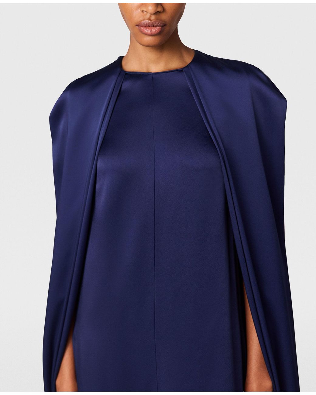 Stella McCartney Blue Cape Satin Midi Dress