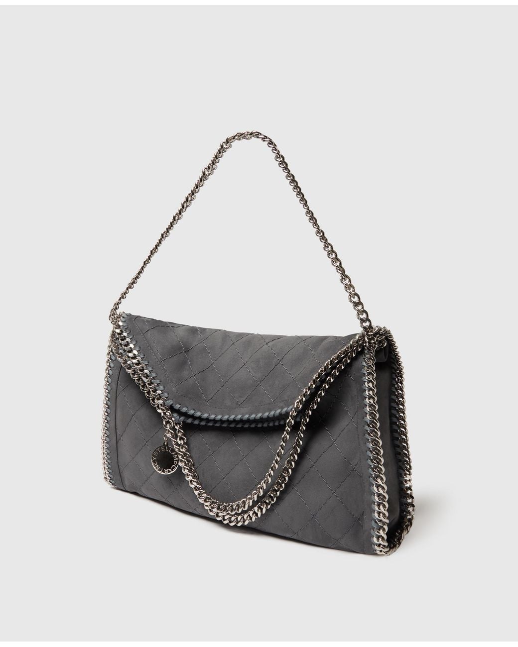 Stella McCartney Gray Falabella Quilted Fold-over Tote Bag