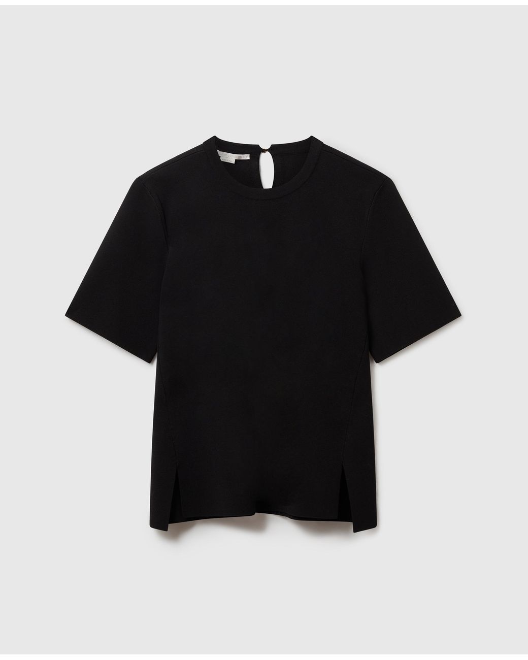 Stella McCartney Black Compact Knit Short-sleeve T-shirt