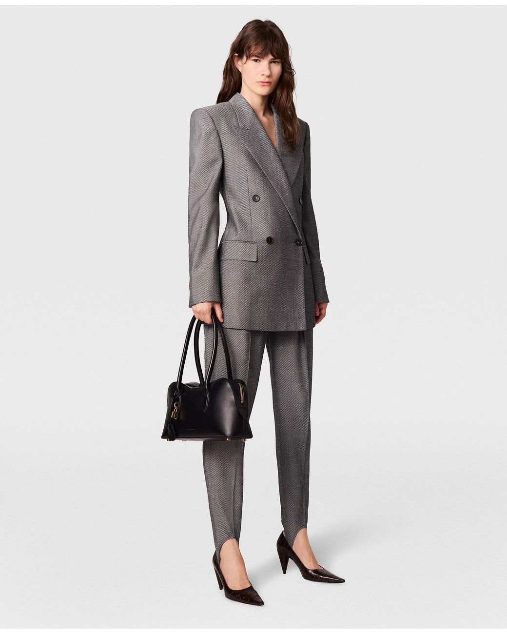 Stella McCartney Gray Double-Breasted Tailored Blazer