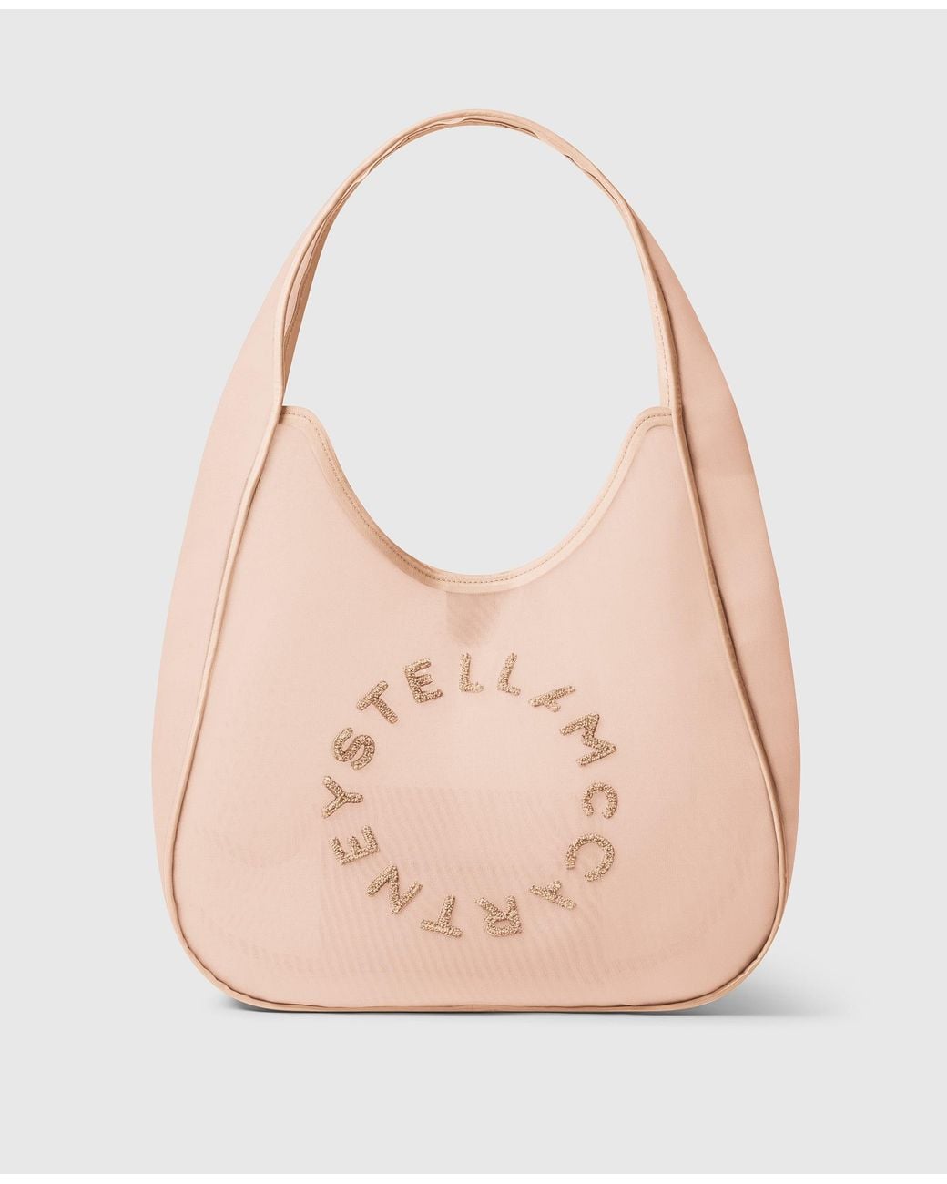 Stella McCartney Pink Logo Mesh Large Hobo Bag
