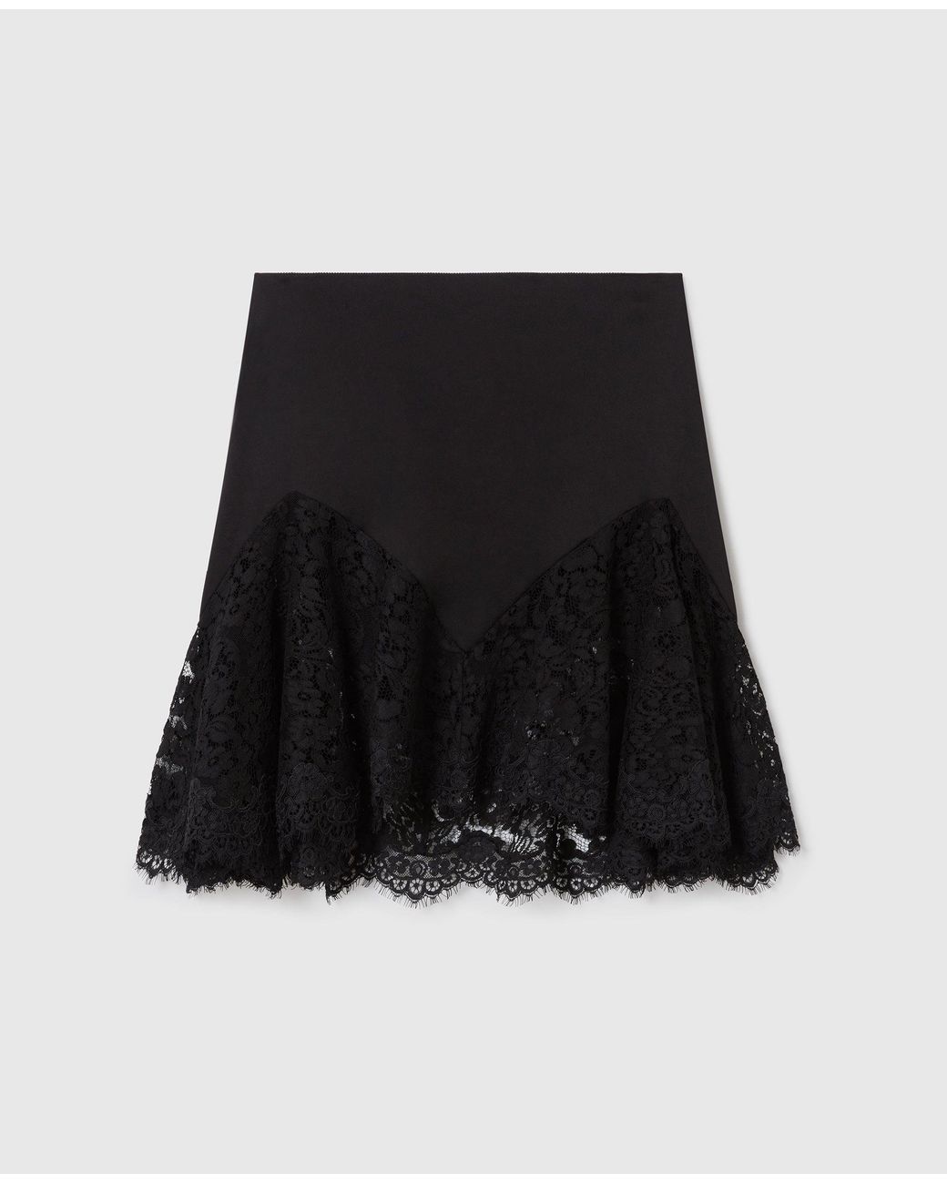 Stella McCartney Black Lace-trimmed Satin Skirt