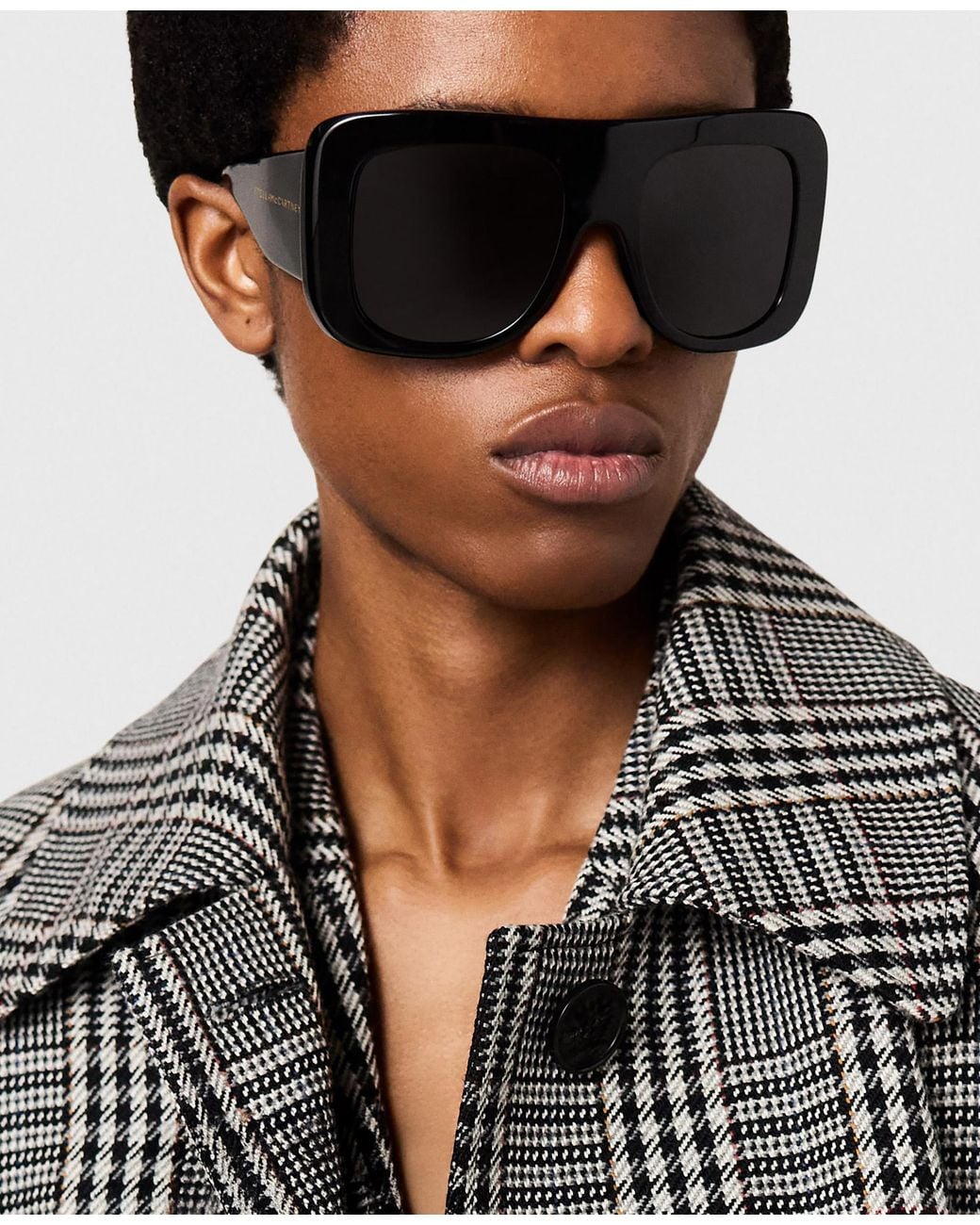 Stella McCartney Black Chunky Straight-edge Sunglasses