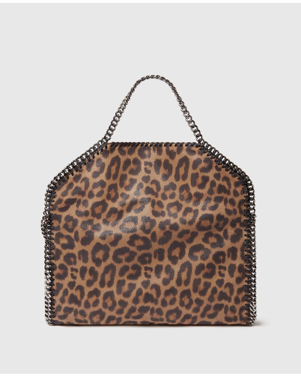 Stella McCartney Brown Falabella Leopard Fold-Over Tote Bag