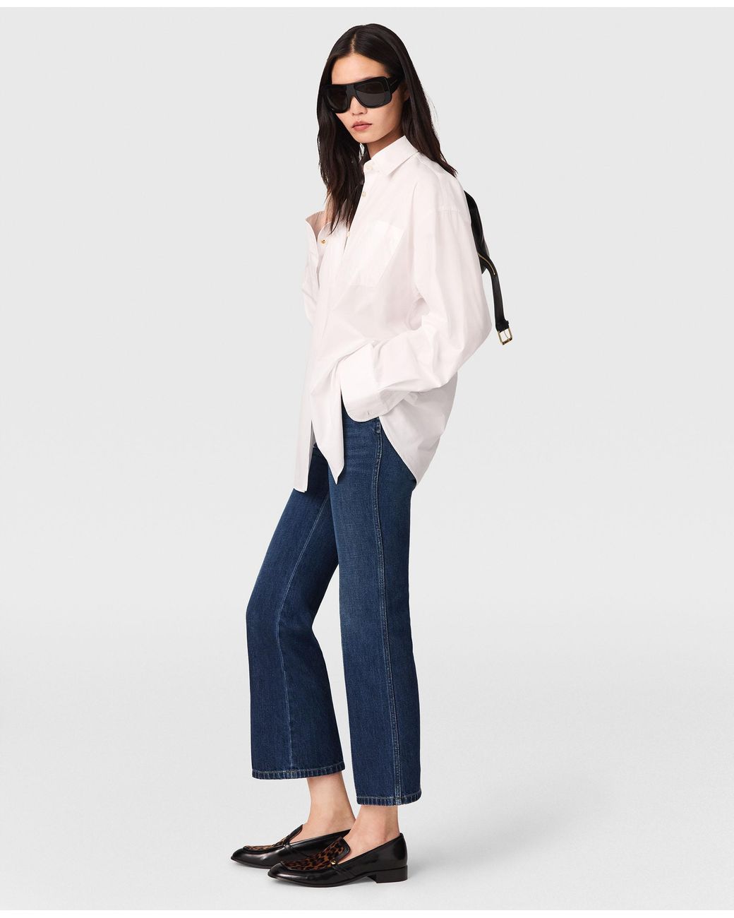 Stella McCartney Blue Cropped Kick Jeans