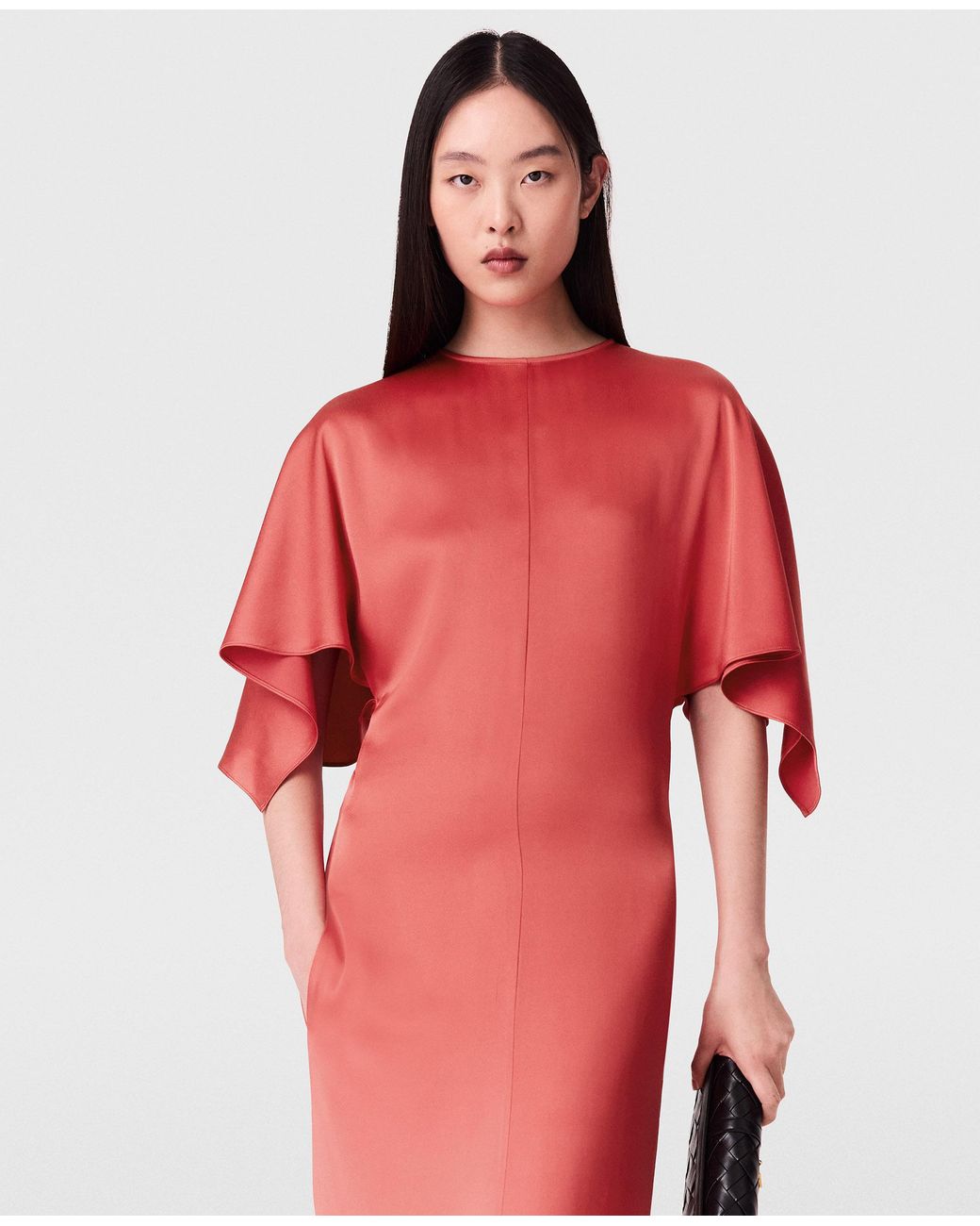 Stella McCartney Red Handkerchief Sleeve Satin Dress