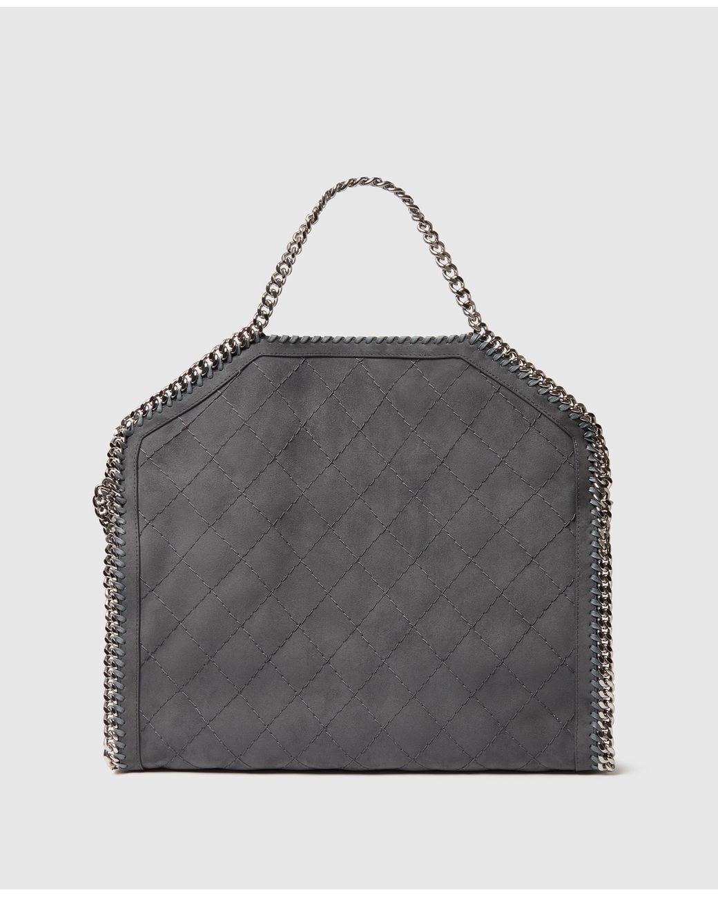 Stella McCartney Gray Falabella Quilted Fold-over Tote Bag