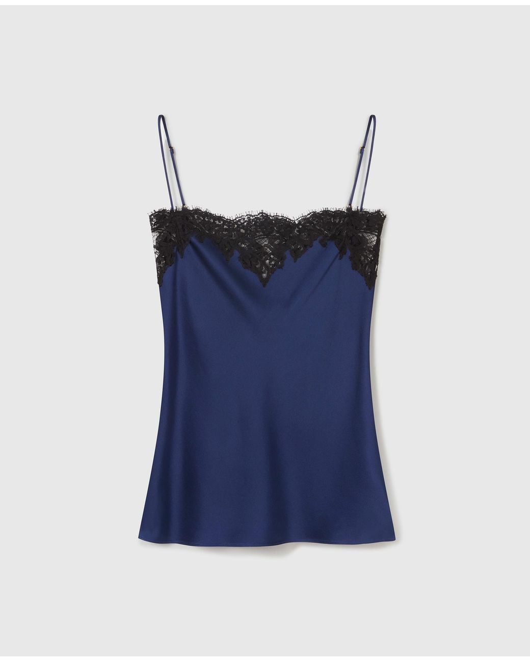 Stella McCartney Blue Lace-Trim Satin Top