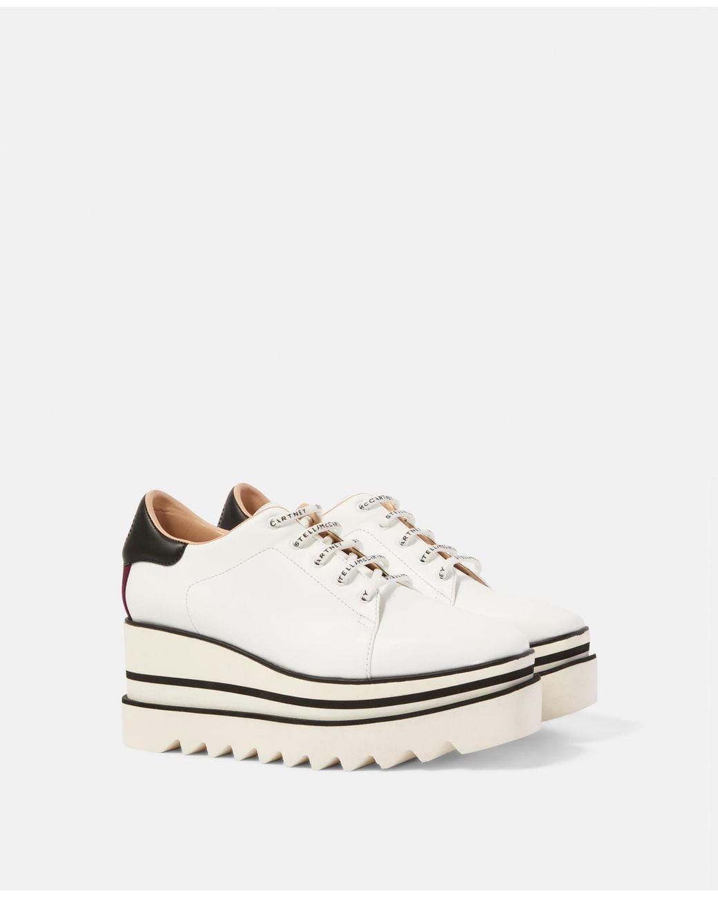 Stella McCartney White Sneak-Elyse Platform Shoes