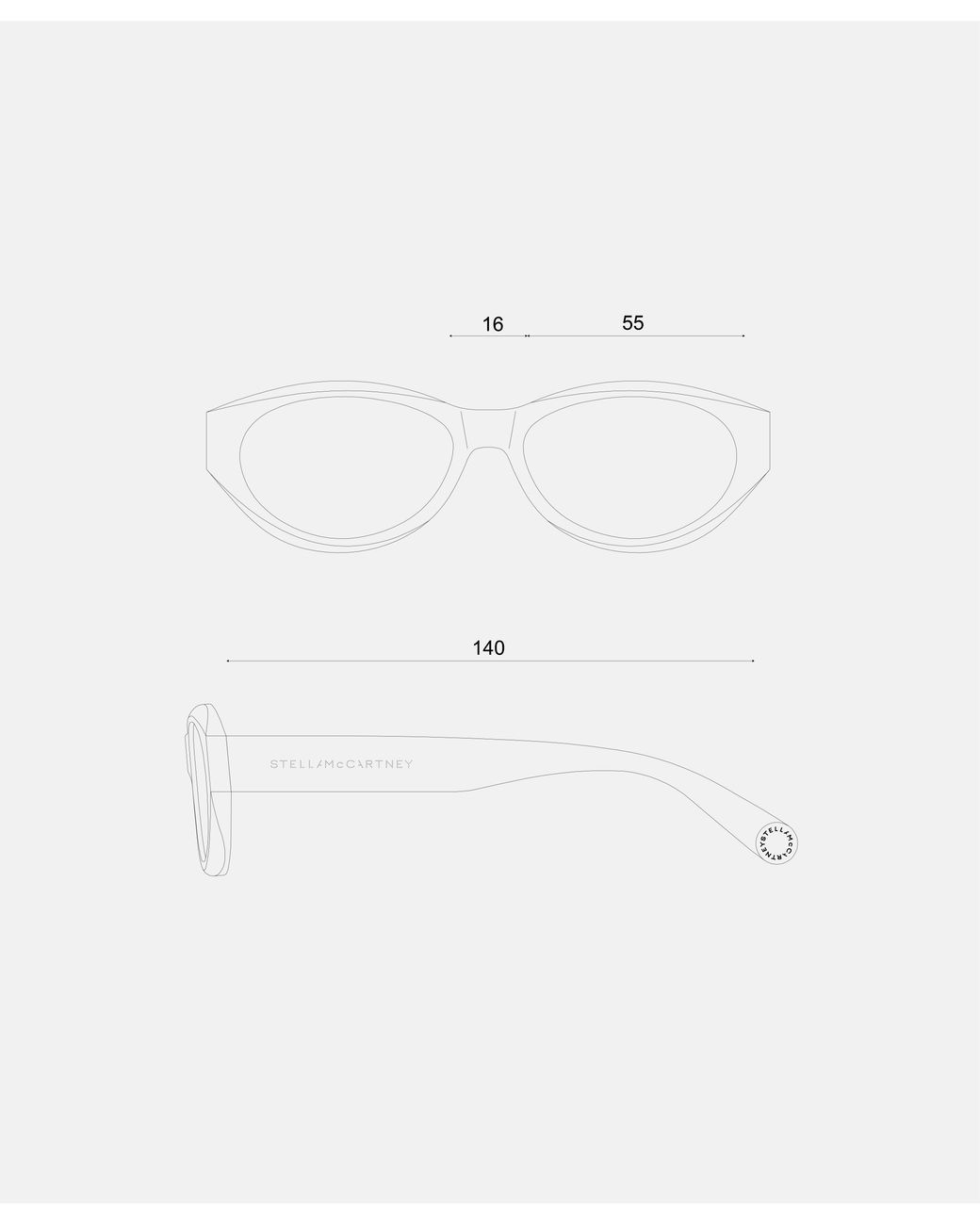 Stella McCartney Multicolor Logo Oval Sunglasses, One Size