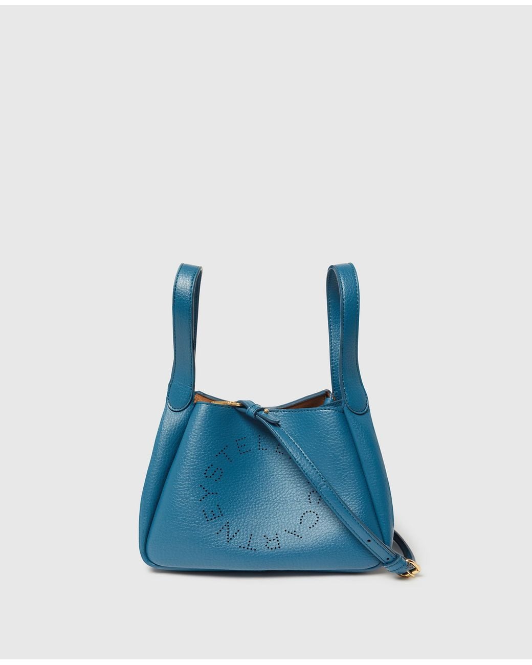 Stella McCartney Blue Logo Double Top Handle Crossbody Bag