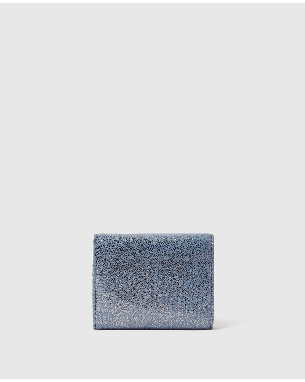 Stella McCartney Blue Falabella Iridescent Trifold Wallet