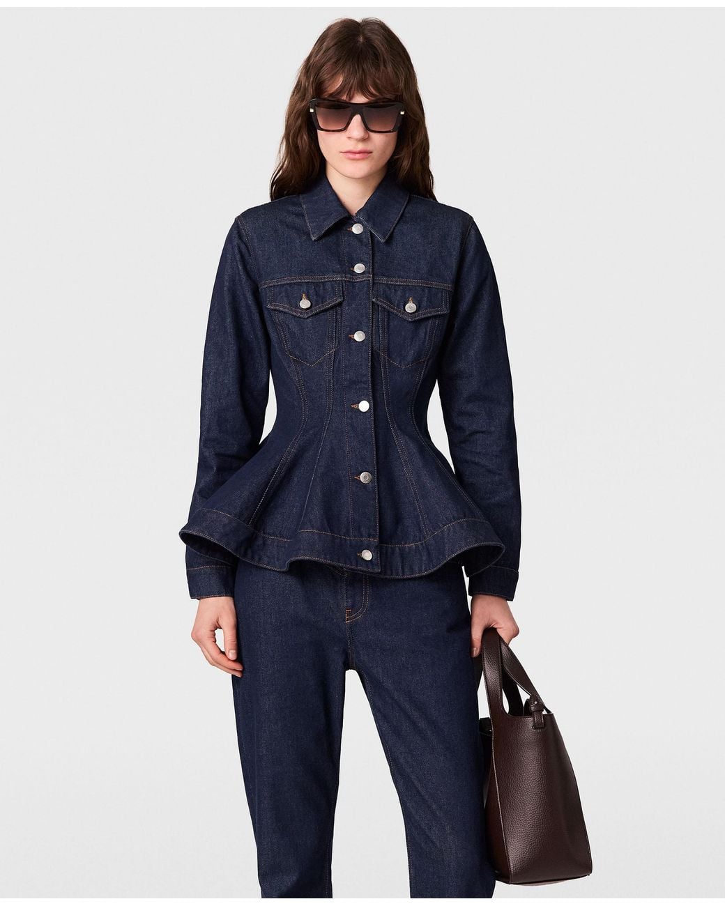 Stella McCartney Blue Peplum Denim Jacket