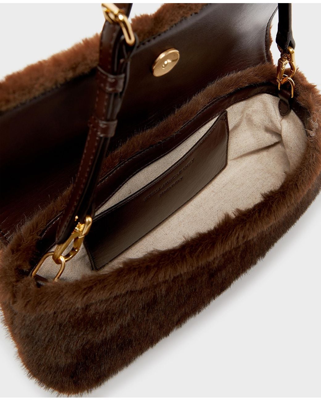 Stella McCartney Brown Ryder Mink Pochette Shoulder Bag