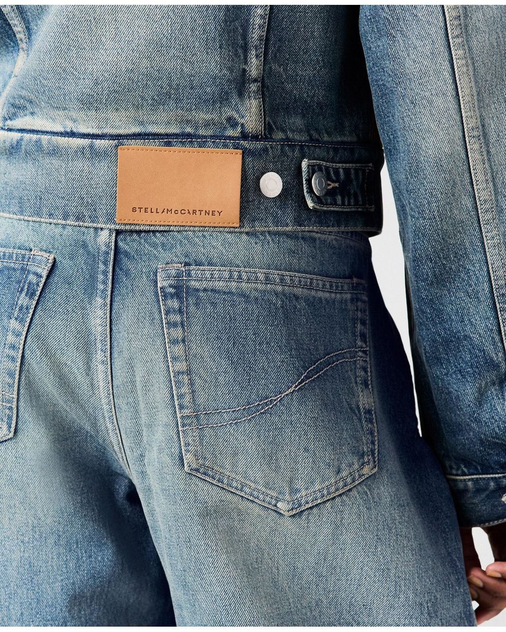 Stella McCartney Blue Corduroy Panel Denim Jacket