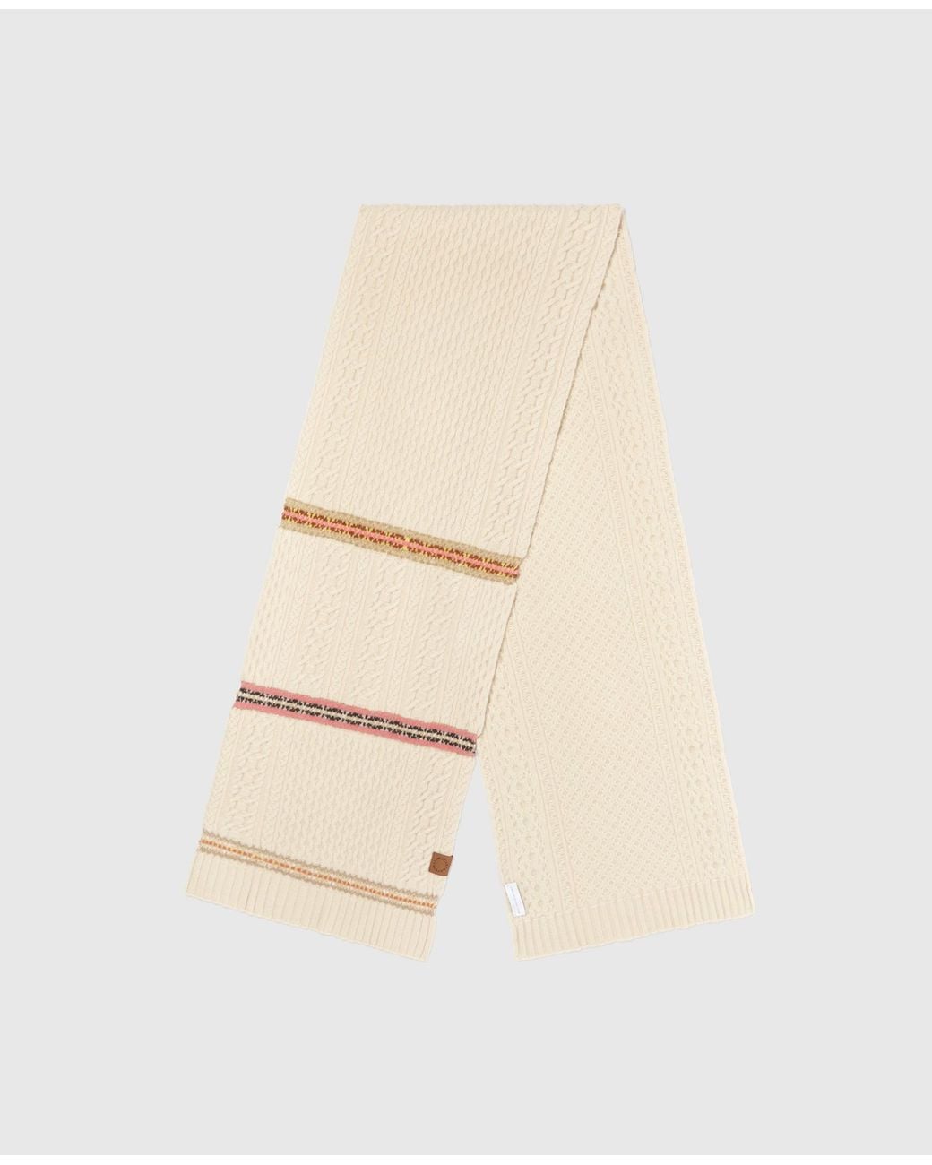 Stella McCartney Natural Fair Isle Cable Knit Scarf