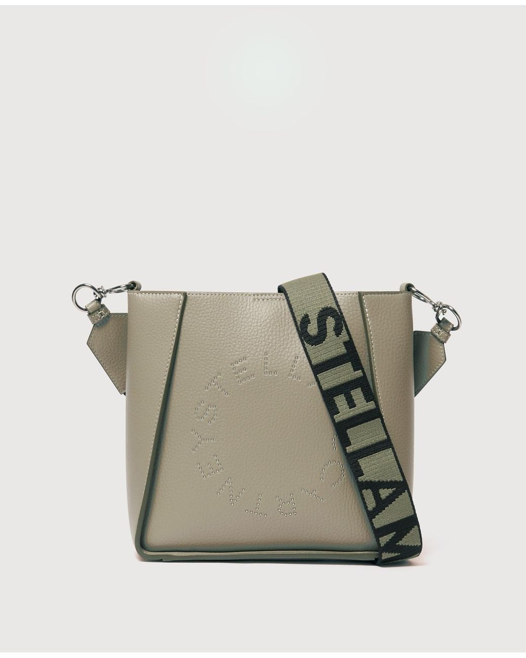 Stella McCartney Natural Logo Square Crossbody Bag