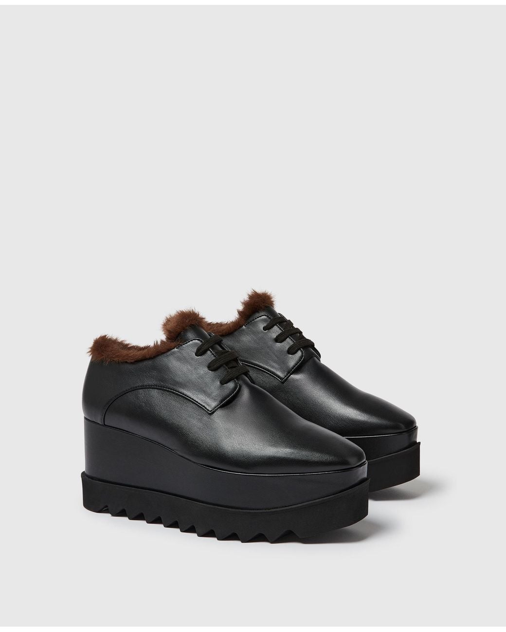 Stella McCartney Black Plush Elyse Platforms