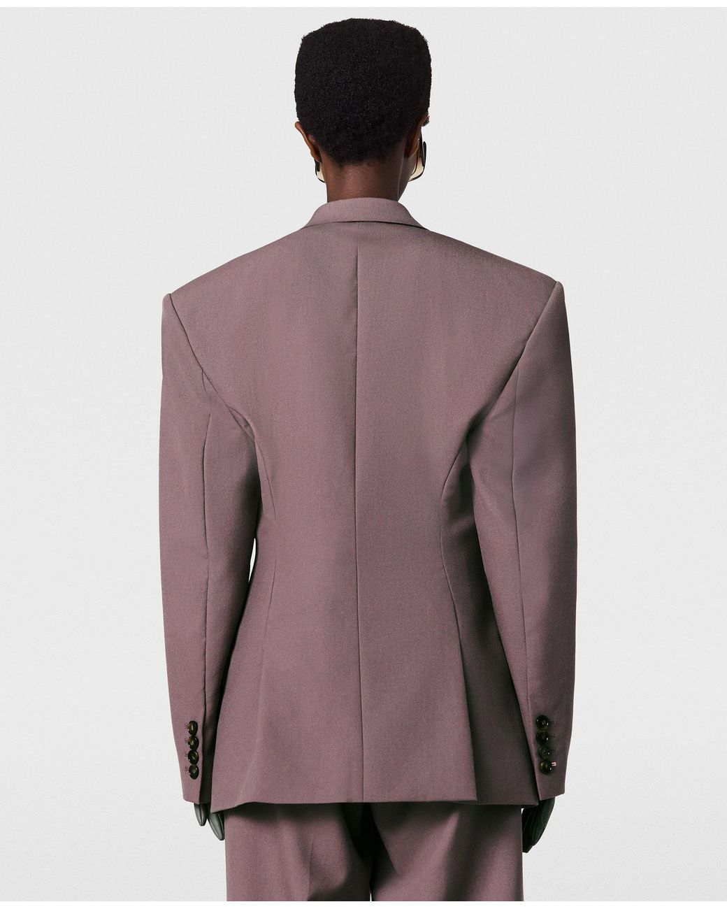 Stella McCartney Purple Canvas Double-Breasted Waisted Jacket