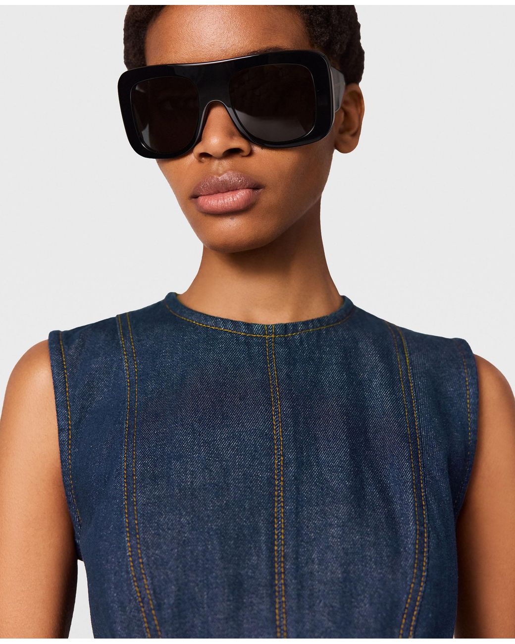 Stella McCartney Blue Peplum Denim Mini Dress
