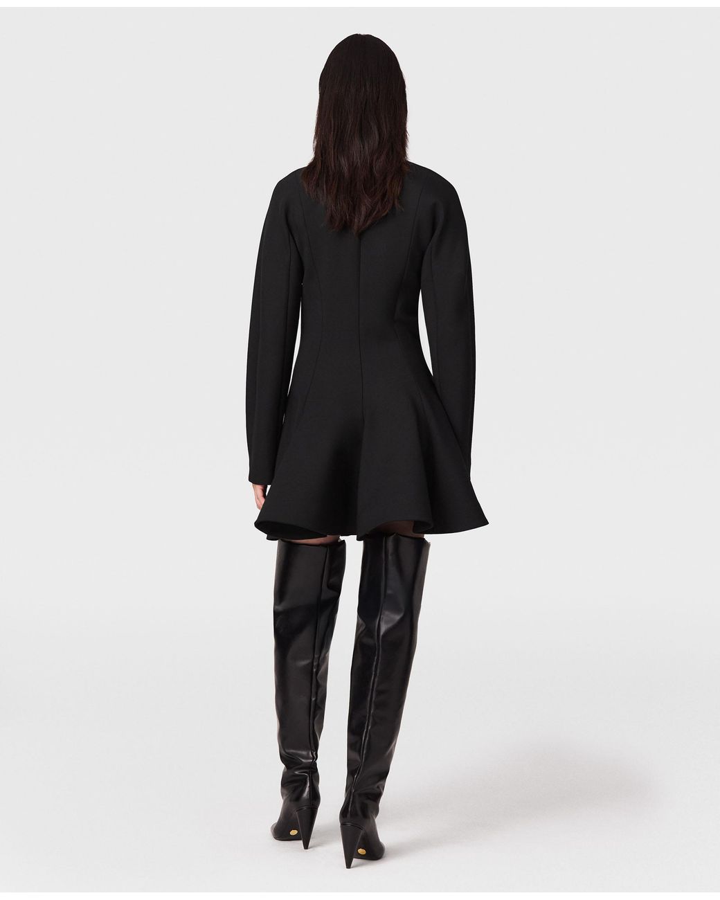 Stella McCartney Black Peplum Wool Mini Dress