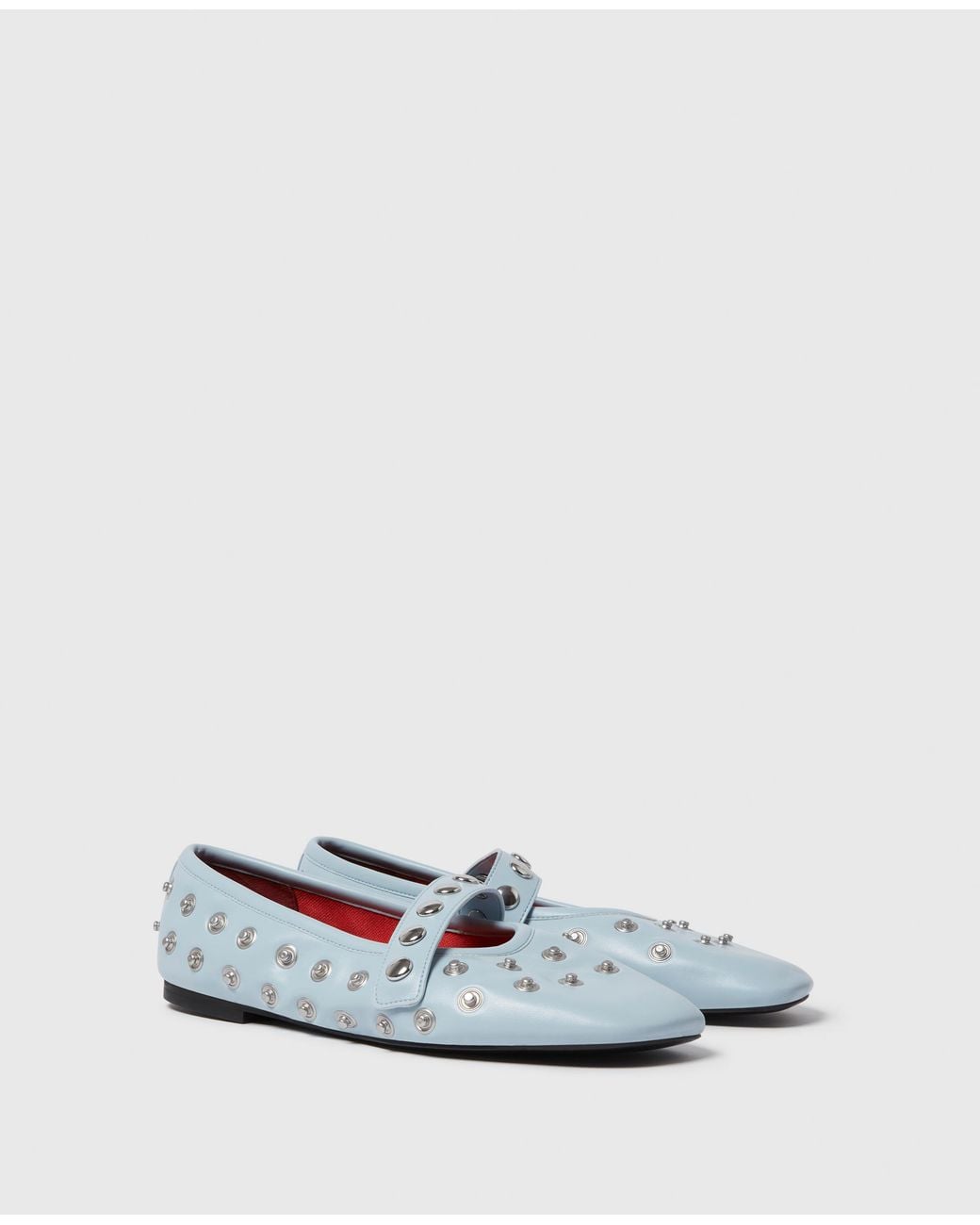 Stella McCartney White Ryder Popper-studded Ballet Flats