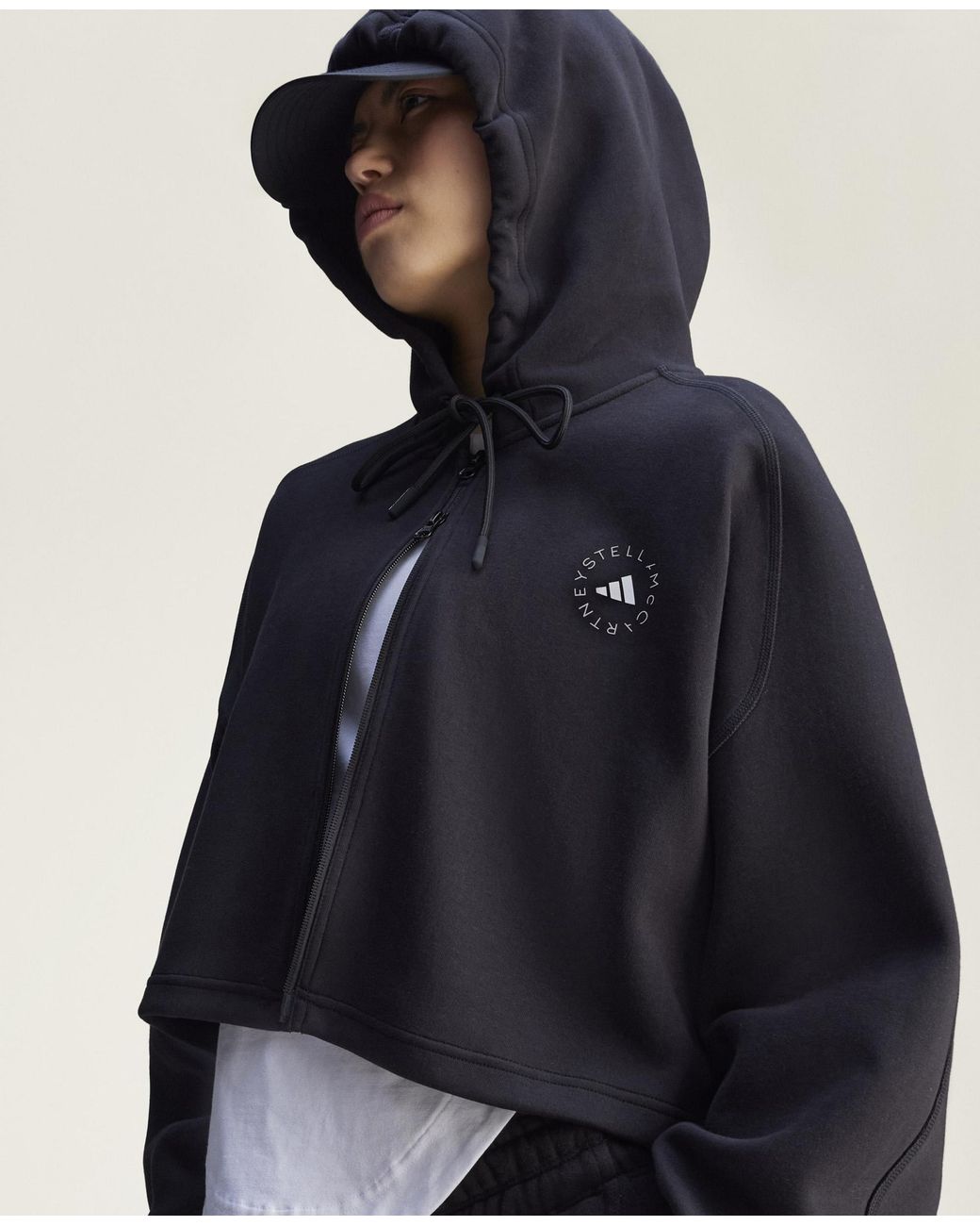 Stella McCartney Black Truelife Cropped Zip Hoodie