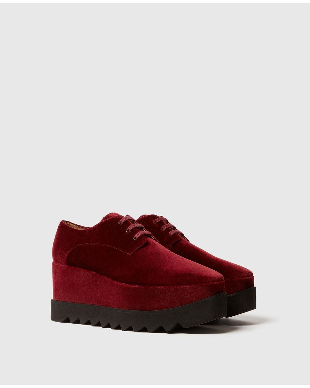 Stella McCartney Red Elyse Velvet Platform Shoes
