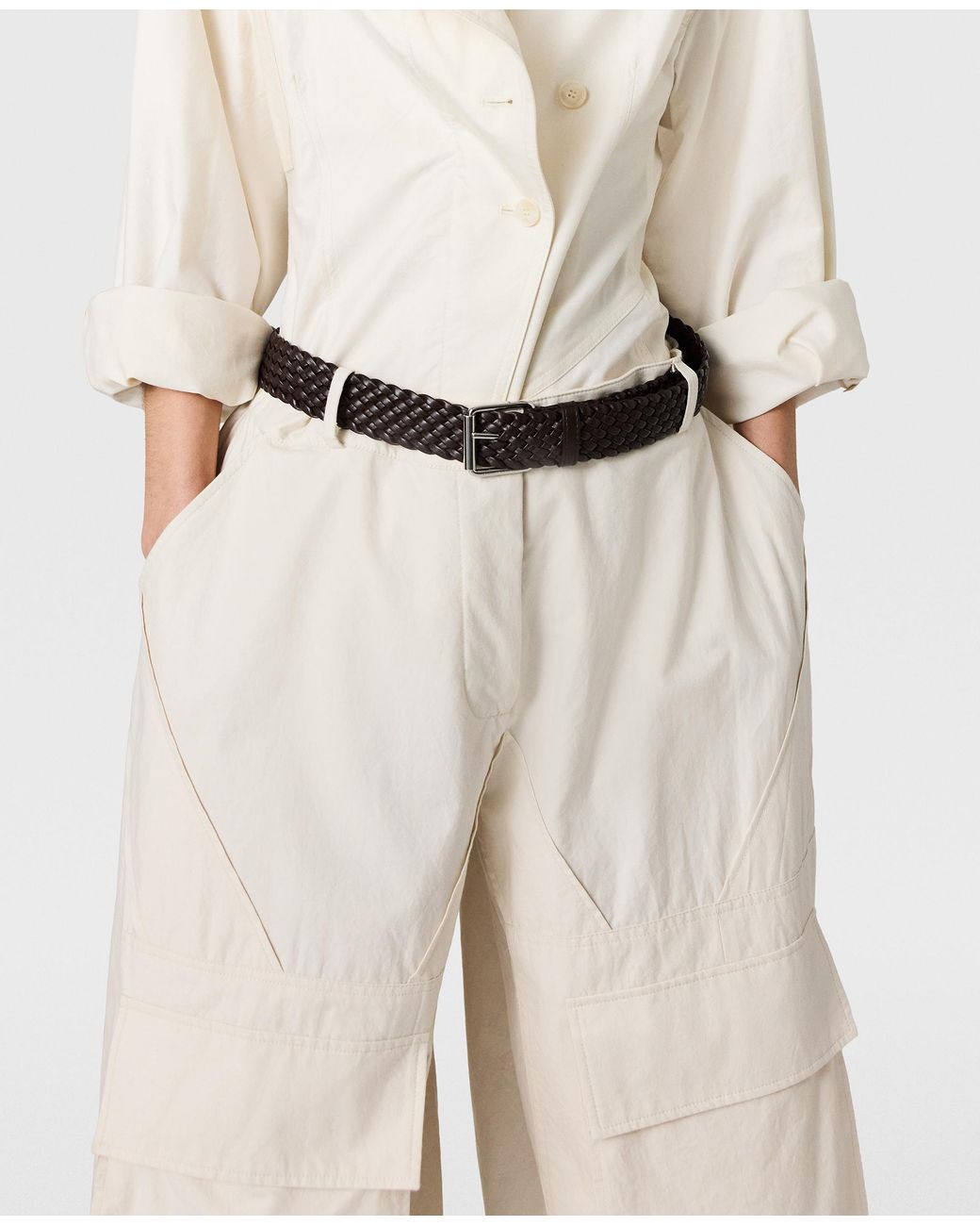 Stella McCartney Natural Washed Cotton Cargo Trousers