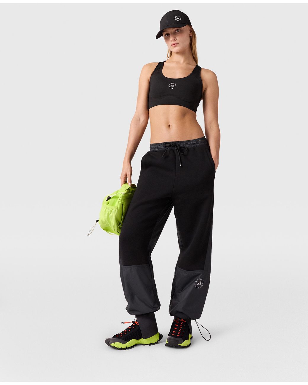 Stella McCartney Black Logo Cropped Training Top