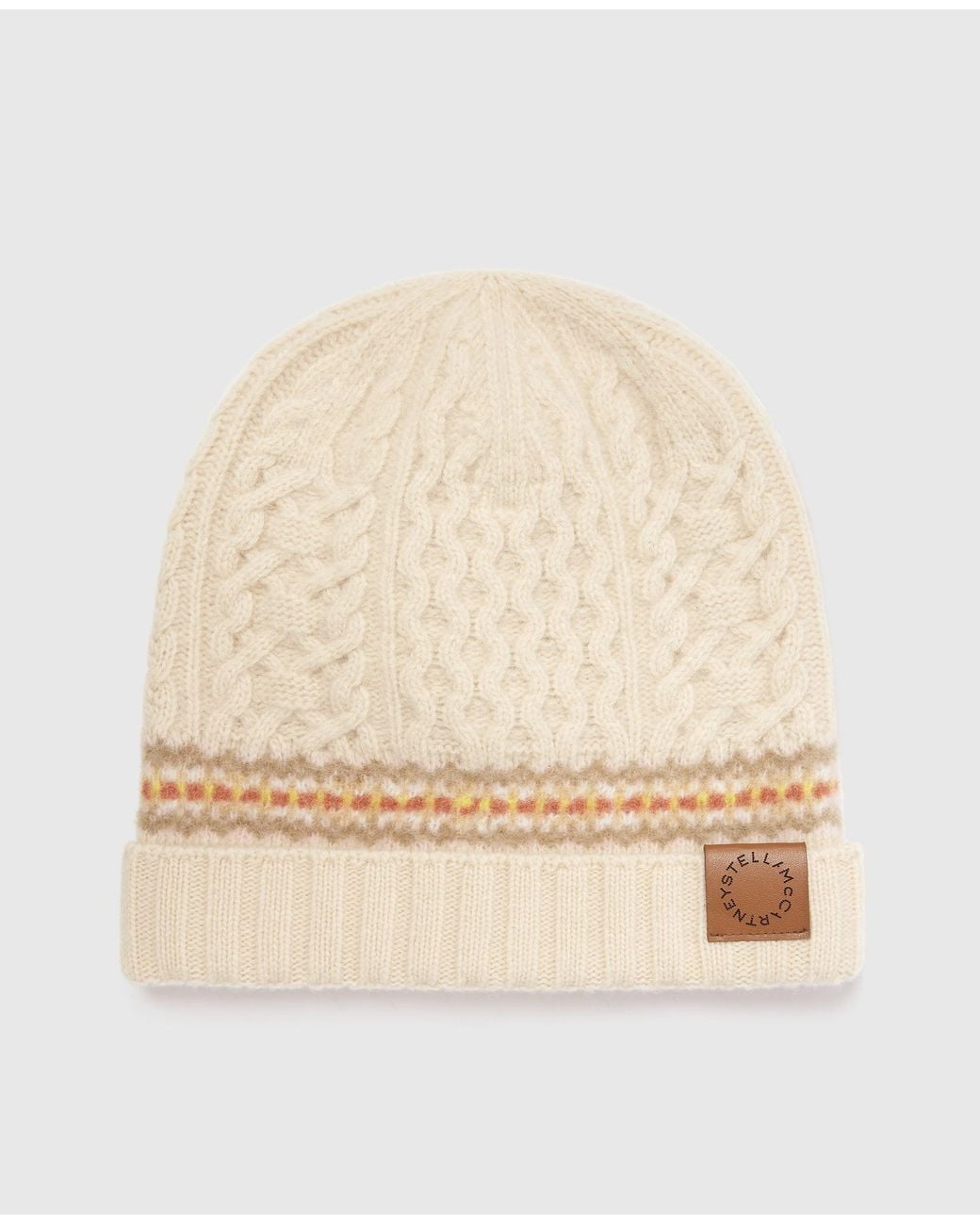 Stella McCartney Natural Fair Isle Knitted Beanie