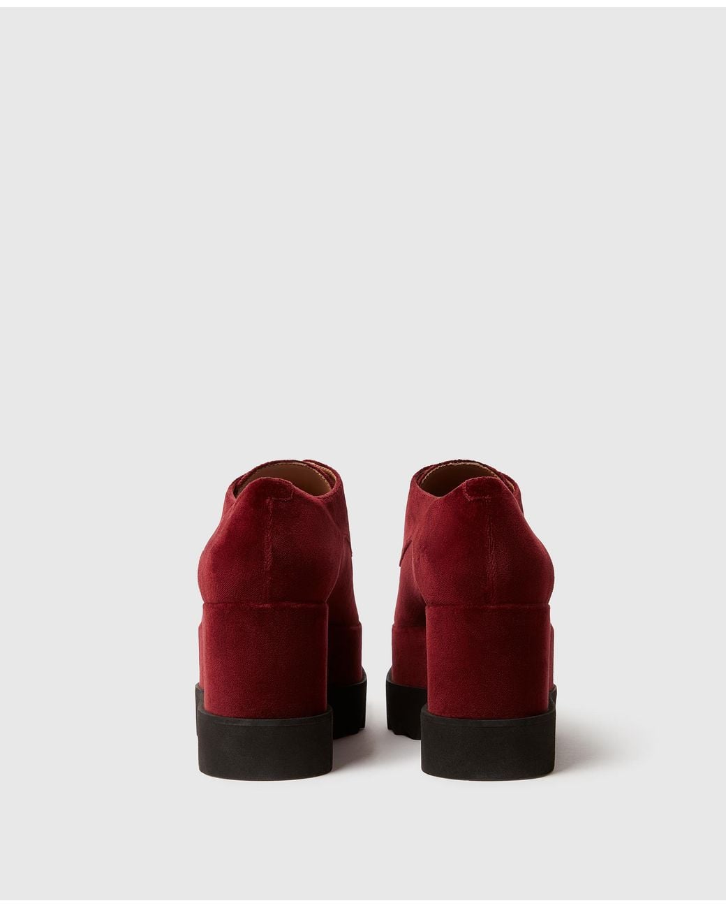 Stella McCartney Red Elyse Velvet Platform Shoes