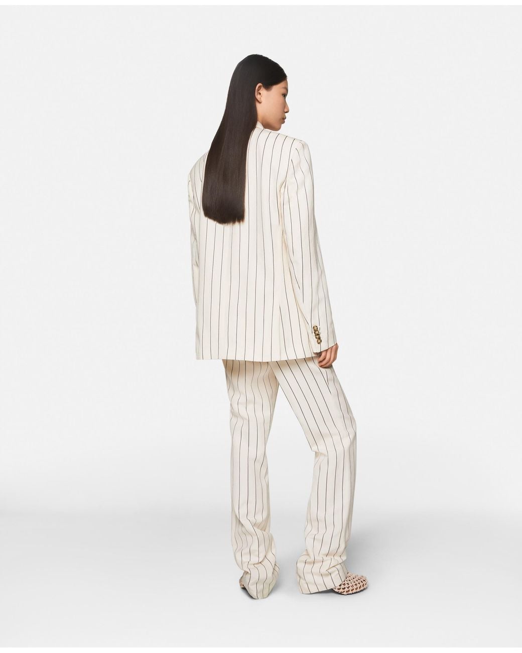 Stella McCartney White Striped Single-breasted Blazer