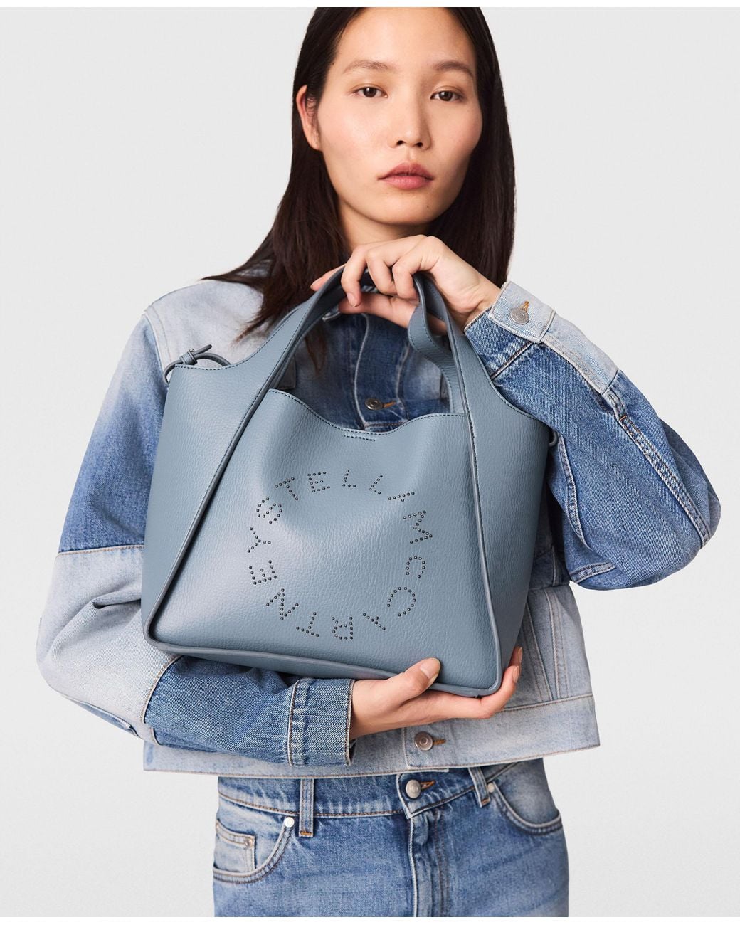 Stella McCartney Blue Logo Crossbody Tote Bag