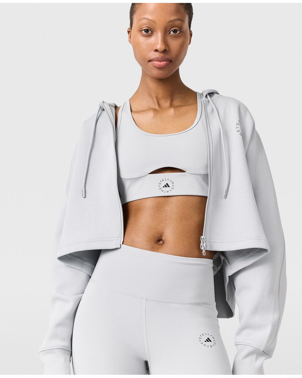 Stella McCartney Blue Logo Cropped Hoodie
